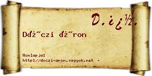 Dóczi Áron névjegykártya