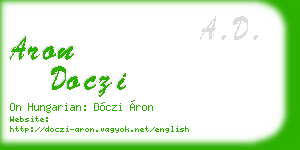 aron doczi business card
