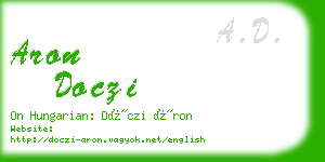 aron doczi business card